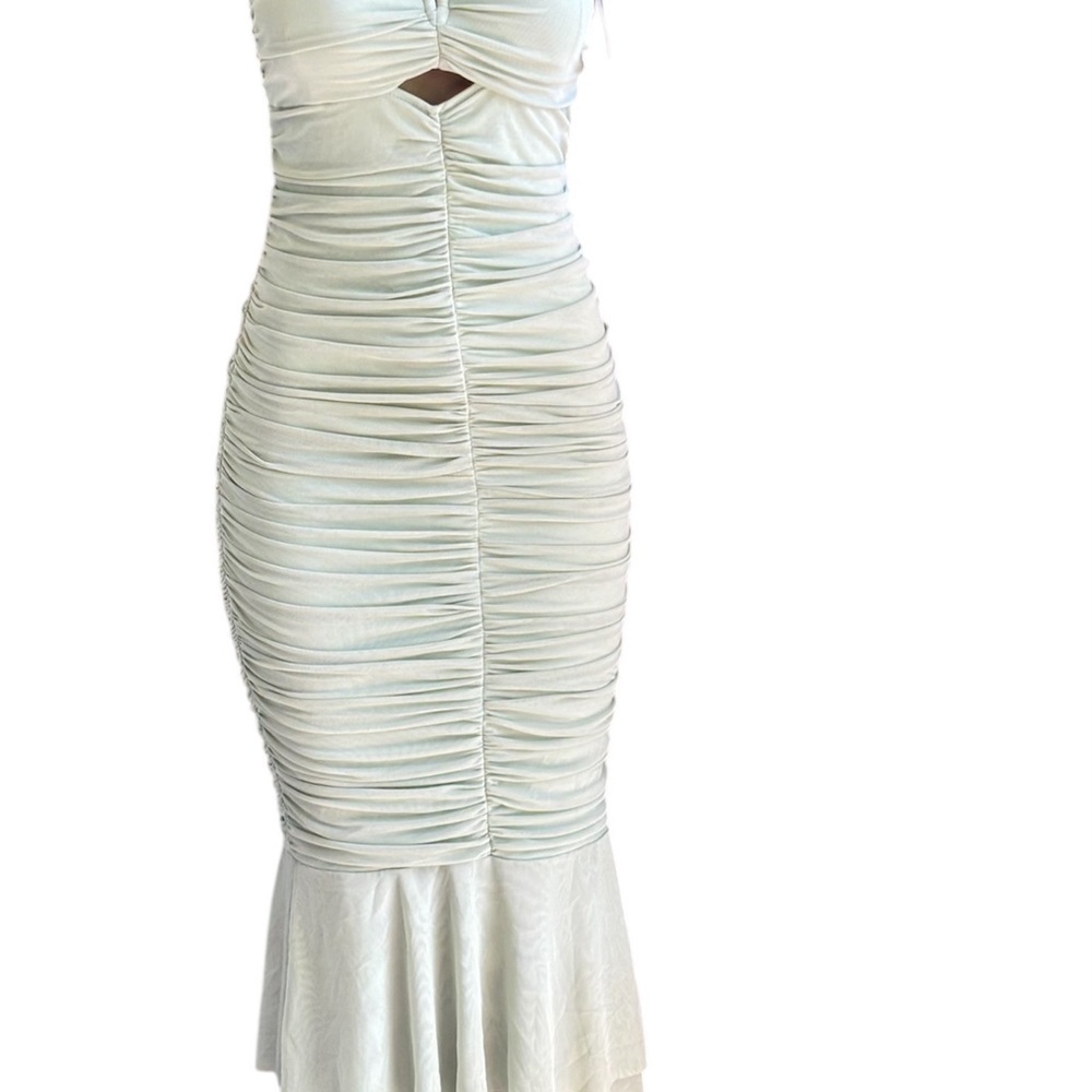CHOUYATOU Women’S stretchy Ruched BodyCon Cocktail Dress - Picture 6 of 14